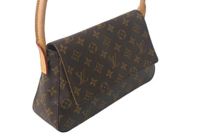 LOUIS VUITTON ルイ ヴィトン モノグラム ミニルーピング ショルダーバッグ M51147 PVC レザー ブラウン 美品 中古 4c069034