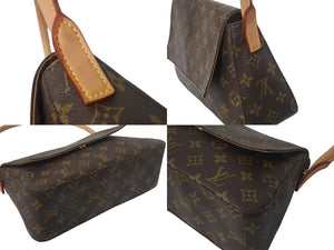LOUIS VUITTON ルイ ヴィトン モノグラム ミニルーピング ショルダーバッグ M51147 PVC レザー ブラウン 美品 中古 4c069034