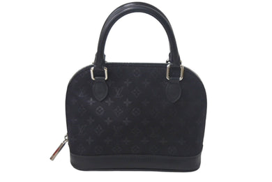 極美品 LouisVuitton ルイヴィトン リトルアルマ ミニハンドバッグ M92146 フランス製 モノグラムサテン ブラック シルバー 中古 4c069035