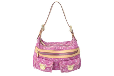 極美品 LOUIS VUITTON ルイヴィトン バギーPM モノグラムデニム ショルダーバッグ M95212 デニム レザー ピンク 中古 4c069036
