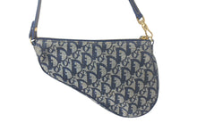 画像をギャラリービューアに読み込む, Christian Dior クリスチャンディオール トロッター サドルバッグ ワンショルダーバッグ サドルポーチ MC1012 ネイビー ゴールド金具 美品 中古 4c069039