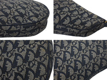 画像をギャラリービューアに読み込む, Christian Dior クリスチャンディオール トロッター サドルバッグ ワンショルダーバッグ サドルポーチ MC1012 ネイビー ゴールド金具 美品 中古 4c069039