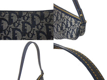 画像をギャラリービューアに読み込む, Christian Dior クリスチャンディオール トロッター サドルバッグ ワンショルダーバッグ サドルポーチ MC1012 ネイビー ゴールド金具 美品 中古 4c069039