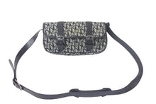 画像をギャラリービューアに読み込む, Christian Dior クリスチャンディオール ショルダーバッグ トロッター ジャガードキャンバス レザー ブック 美品 中古 4c069040