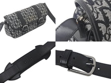 画像をギャラリービューアに読み込む, Christian Dior クリスチャンディオール ショルダーバッグ トロッター ジャガードキャンバス レザー ブック 美品 中古 4c069040