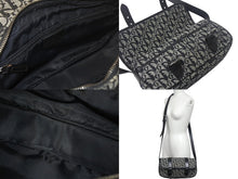 画像をギャラリービューアに読み込む, Christian Dior クリスチャンディオール ショルダーバッグ トロッター ジャガードキャンバス レザー ブック 美品 中古 4c069040