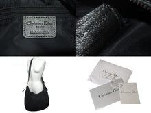 画像をギャラリービューアに読み込む, ChristianDior クリスチャンディオール ショルダーバッグ 15-B0-0057 トロッターライン キャンバス レザー ブラック 美品 中古 4c069044