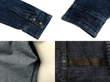 Load image into Gallery viewer, 極美品 CHROME HEARTS クロムハーツ 長袖シャツ サイズXL クロスボール クロスパッチ デニム ブルー コットン シルバー925 中古 4c069053