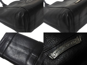 CHROME HEARTS クロムハーツ セメタリークロスパッチ ハンドバッグ ブラック レザー シルバー925 美品 中古 4c069064