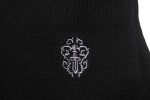 新品未使用 CHROME HEARTS クロムハーツ 靴下 ソックス ヴァインダガー刺繍 FUCK YOU ブラック イエロー 中古 4c069075