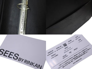 CHROME HEARTS クロムハーツ レザーアジェンダ バインダー CHプラス ホースシュー エンボス加工 ブラック シルバー925 良品 中古 4c069087