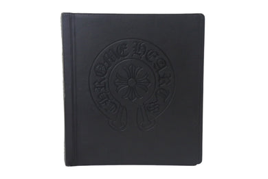 CHROME HEARTS クロムハーツ レザーアジェンダ バインダー CHプラス ホースシュー エンボス加工 ブラック シルバー925 良品 中古 4c069087