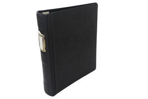 CHROME HEARTS クロムハーツ レザーアジェンダ バインダー CHプラス ホースシュー エンボス加工 ブラック シルバー925 良品 中古 4c069087