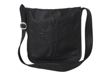 Load image into Gallery viewer, CHROME HEARTS クロムハーツ クロスパッチ レザーメールバッグ ショルダーバッグ レザーパッチ ブラック シルバ−925 美品 中古 4c069088