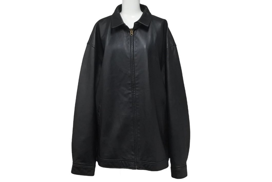 POLO RALPH LAUREN ポロ ラルフローレン スウィングトップ ジャケット サイズXL レザー ブラック 刺繍 ヴィンテージ 美品 中古 4c069089