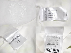 極美品 CHROME HEARTS クロムハーツ ホースシュー プリント ロゴ 半袖Ｔシャツ ハリウッド限定 ホワイト イエロー コットン サイズM 中古 4c069094