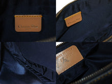 Load image into Gallery viewer, Christian Dior クリスチャンディオール ハンドバッグ ミニ サドルバッグ ネイビー ブラウン デニム レザー ゴールド金具 美品 中古 4c069099