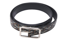 Load image into Gallery viewer, 極美品 GOYARD ゴヤール フレガット ベルト ヘリンボーン柄 FREGAT085CL01TY01P ブラック ブラウン シルバー金具 中古 4c069104