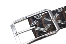 Load image into Gallery viewer, 極美品 GOYARD ゴヤール フレガット ベルト ヘリンボーン柄 FREGAT085CL01TY01P ブラック ブラウン シルバー金具 中古 4c069104