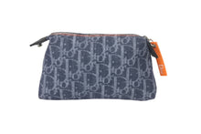 Load image into Gallery viewer, Christian Dior クリスチャンディオール トロッター フライトポーチ 小物入れ デニム グレー シルバー金具 美品 中古 4c069105