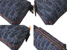 Load image into Gallery viewer, Christian Dior クリスチャンディオール トロッター フライトポーチ 小物入れ デニム グレー シルバー金具 美品 中古 4c069105
