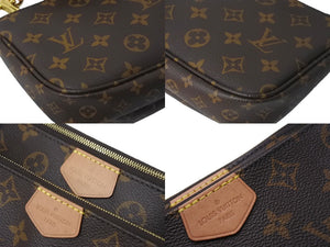 極美品 LOUIS VUITTON ルイヴィトン ミュルティポシェット アクセソワール カーキ ショルダーバッグ モノグラム M44813 中古 4c069109