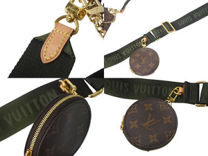 極美品 LOUIS VUITTON ルイヴィトン ミュルティポシェット アクセソワール カーキ ショルダーバッグ モノグラム M44813 中古 4c069109