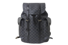Load image into Gallery viewer, LOUIS VUITTON ルイヴィトン リュック デイパック クリストファー MM ダミエグラフィット N41379 シルバー金具 美品 中古 4c069155