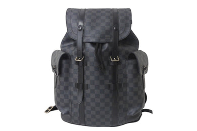 LOUIS VUITTON ルイヴィトン リュック デイパック クリストファー MM ダミエグラフィット N41379 シルバー金具 美品 中古 4c069155