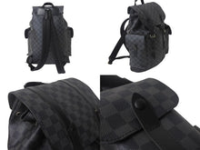 Load image into Gallery viewer, LOUIS VUITTON ルイヴィトン リュック デイパック クリストファー MM ダミエグラフィット N41379 シルバー金具 美品 中古 4c069155