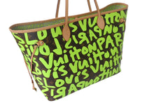 Load image into Gallery viewer, 極美品 LOUIS VUITTON ルイヴィトン モノグラム グラフィティ ネヴァーフルGM M93703 ブラウン グリーン 中古 4c069160