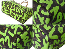Load image into Gallery viewer, 極美品 LOUIS VUITTON ルイヴィトン モノグラム グラフィティ ネヴァーフルGM M93703 ブラウン グリーン 中古 4c069160