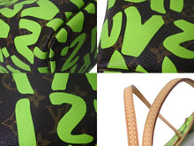 Load image into Gallery viewer, 極美品 LOUIS VUITTON ルイヴィトン モノグラム グラフィティ ネヴァーフルGM M93703 ブラウン グリーン 中古 4c069160