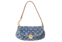 Load image into Gallery viewer, 極美品 LOUIS VUITTON ルイヴィトン ミニプリーティ ハンドバッグ M95050 モノグラムデニム レザー ブルー 中古 4c069164
