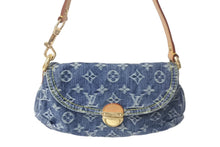 Load image into Gallery viewer, 極美品 LOUIS VUITTON ルイヴィトン ミニプリーティ ハンドバッグ M95050 モノグラムデニム レザー ブルー 中古 4c069164
