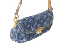 Load image into Gallery viewer, 極美品 LOUIS VUITTON ルイヴィトン ミニプリーティ ハンドバッグ M95050 モノグラムデニム レザー ブルー 中古 4c069164