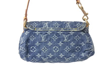 Load image into Gallery viewer, 極美品 LOUIS VUITTON ルイヴィトン ミニプリーティ ハンドバッグ M95050 モノグラムデニム レザー ブルー 中古 4c069164