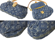 Load image into Gallery viewer, 極美品 LOUIS VUITTON ルイヴィトン ミニプリーティ ハンドバッグ M95050 モノグラムデニム レザー ブルー 中古 4c069164