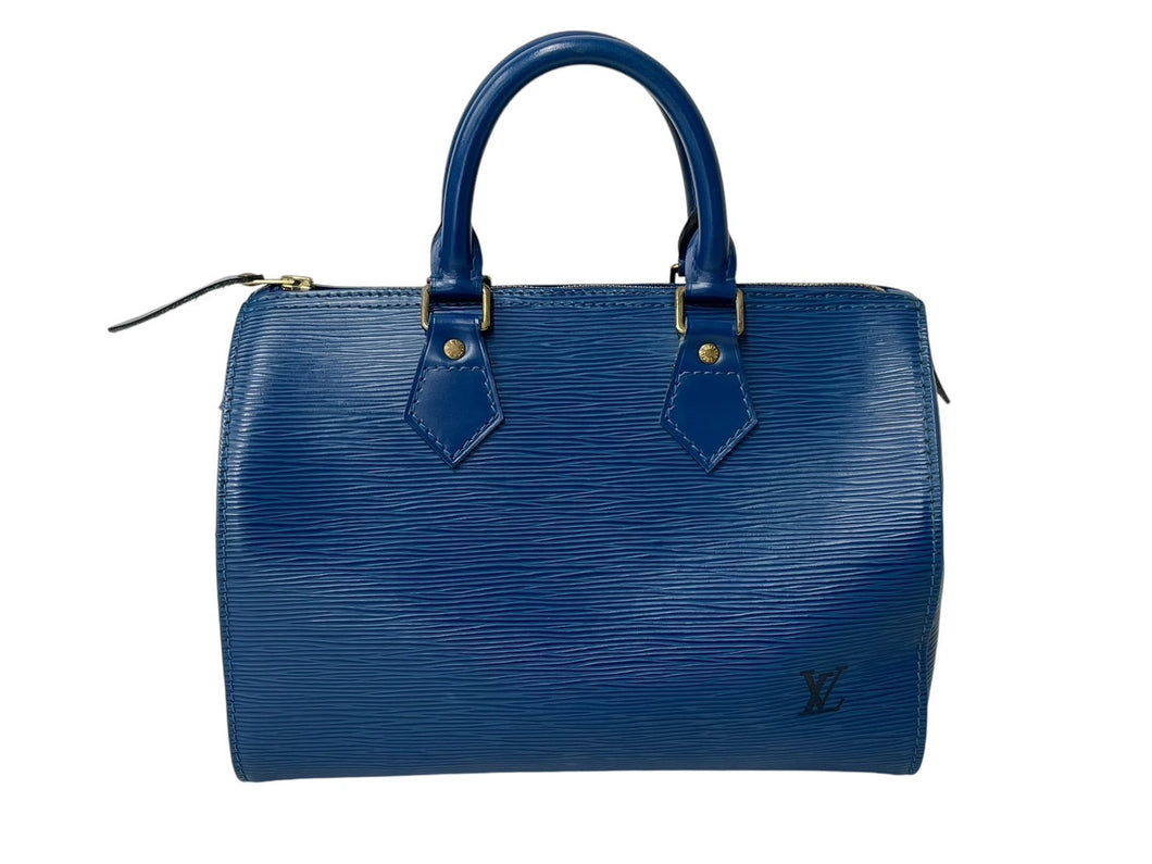 LOUIS VUITTON ルイヴィトン スピーディ25 M43015 ハンドバッグ ブルー ゴールド金具 エピレザー 美品 中古 4c069170