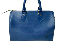 Load image into Gallery viewer, LOUIS VUITTON ルイヴィトン スピーディ25 M43015 ハンドバッグ ブルー ゴールド金具 エピレザー 美品 中古 4c069170