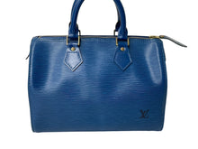 Load image into Gallery viewer, LOUIS VUITTON ルイヴィトン スピーディ25 M43015 ハンドバッグ ブルー ゴールド金具 エピレザー 美品 中古 4c069170