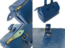 Load image into Gallery viewer, LOUIS VUITTON ルイヴィトン スピーディ25 M43015 ハンドバッグ ブルー ゴールド金具 エピレザー 美品 中古 4c069170