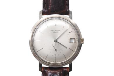 PATEK PHILIPPE パテック フィリップ Calatrava カラトラバ 3445 27-460M ホワイトゴールド 革ベルト 美品 中古 4c069191