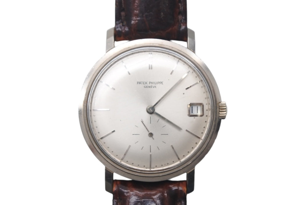 PATEK PHILIPPE パテック フィリップ Calatrava カラトラバ 3445 27-460M ホワイトゴールド 革ベルト 美品 中古 4c069191