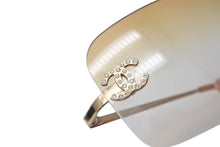 Load image into Gallery viewer, CHANEL シャネル サングラス メガネ ココマーク メタル ラインストーン イタリア製 ゴールド金具 サイズ62□17 美品 中古 4c069197