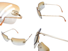 Load image into Gallery viewer, CHANEL シャネル サングラス メガネ ココマーク メタル ラインストーン イタリア製 ゴールド金具 サイズ62□17 美品 中古 4c069197