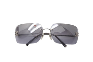 CHANEL シャネル ココマーク サングラス グラデーションレンズ リムレス 4017-D シルバー ブラック サイズ62□17 美品 中古 4c069198