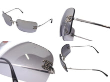 Load image into Gallery viewer, CHANEL シャネル ココマーク サングラス グラデーションレンズ リムレス 4017-D シルバー ブラック サイズ62□17 美品 中古 4c069198