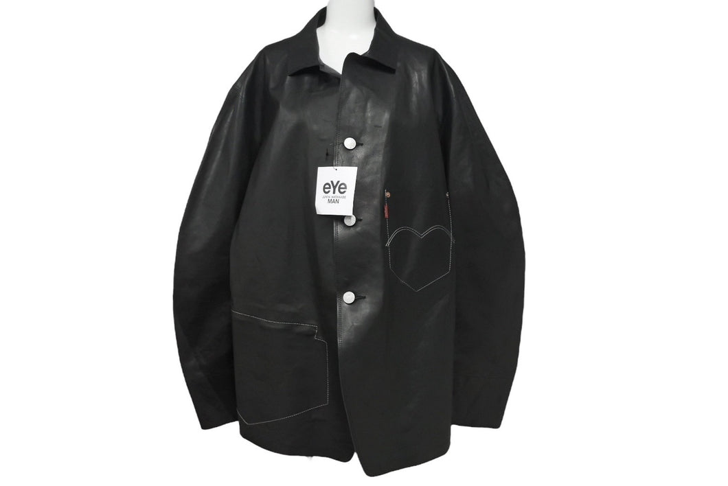 極美品 eYe JUNYA WATANABE MAN アイジュンヤワタナベマン Levi’s リーバイス Wネームレザージャケット WN-J914-100 サイズXL ブラック 中古 4c069201