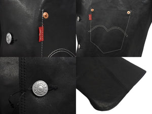極美品 eYe JUNYA WATANABE MAN アイジュンヤワタナベマン Levi’s リーバイス Wネームレザージャケット WN-J914-100 サイズXL ブラック 中古 4c069201